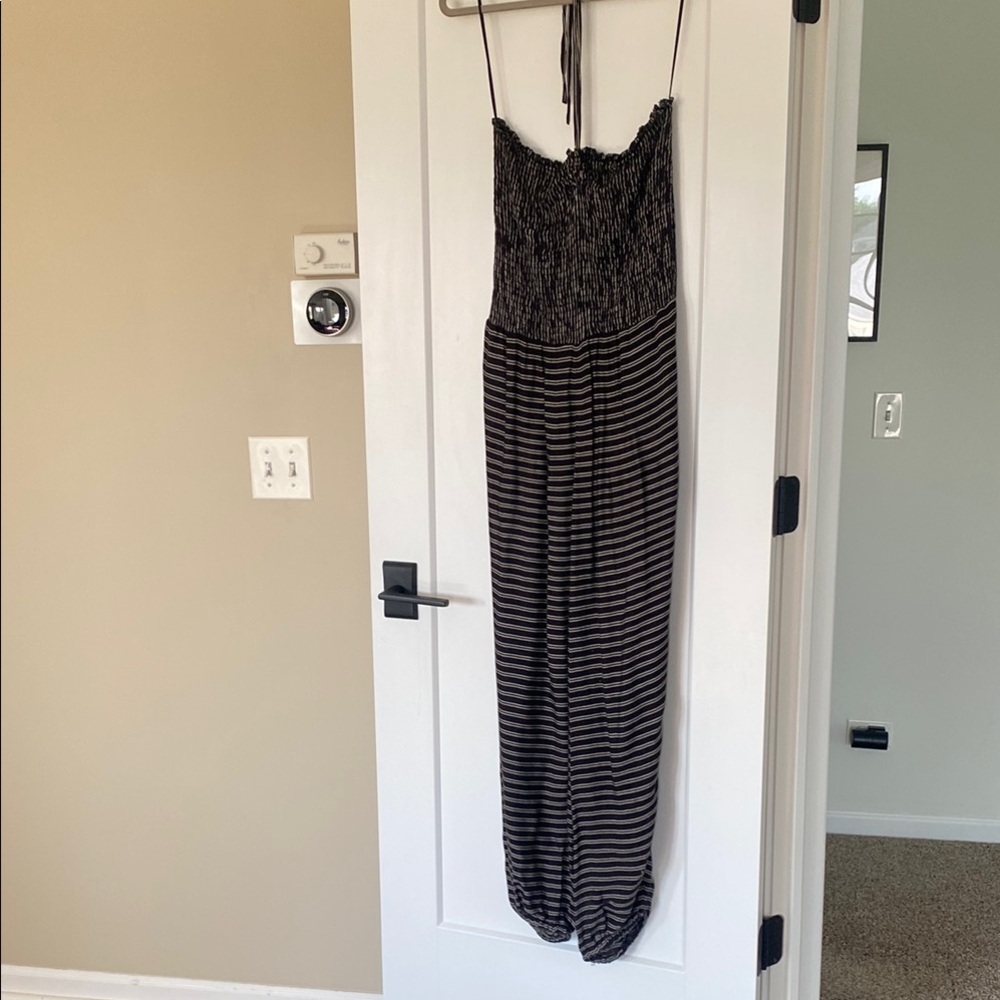 Black and Tan free people Striped Jumpsuit